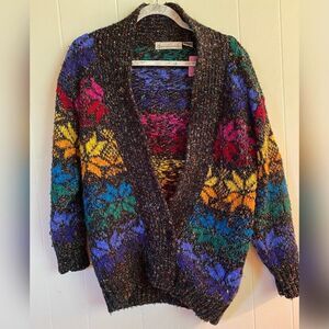 Gloria Vanderbilt Sweater Women’s Small Cardigan Multicolor Grandpacore Vintage